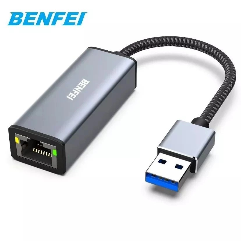 ADAPTADOR USB PARA ETHERNET ADAPTADOR DE REDE USB 3.0 A 10/100/1000 GIGABIT ETHERNET LAN BENFEI B08KWC7D78