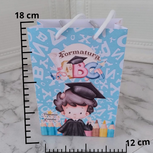 PEGUE E MONTE Sacolinha Personalizada P Formatura ABC Menino - Lembrancinha - Aniversário- Mimo