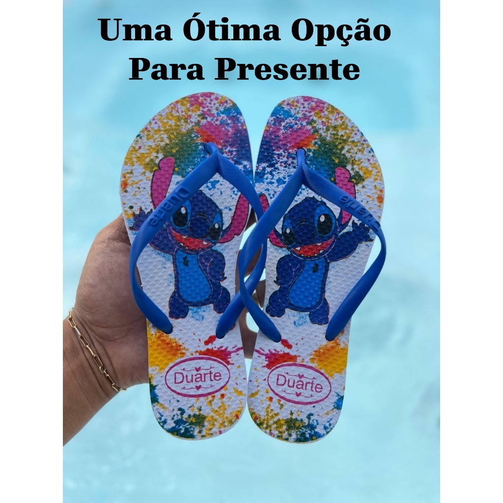 Chinelo Sandália Feminino Adulto Stitch Barato Promocao Blogueira Mais Vendidos