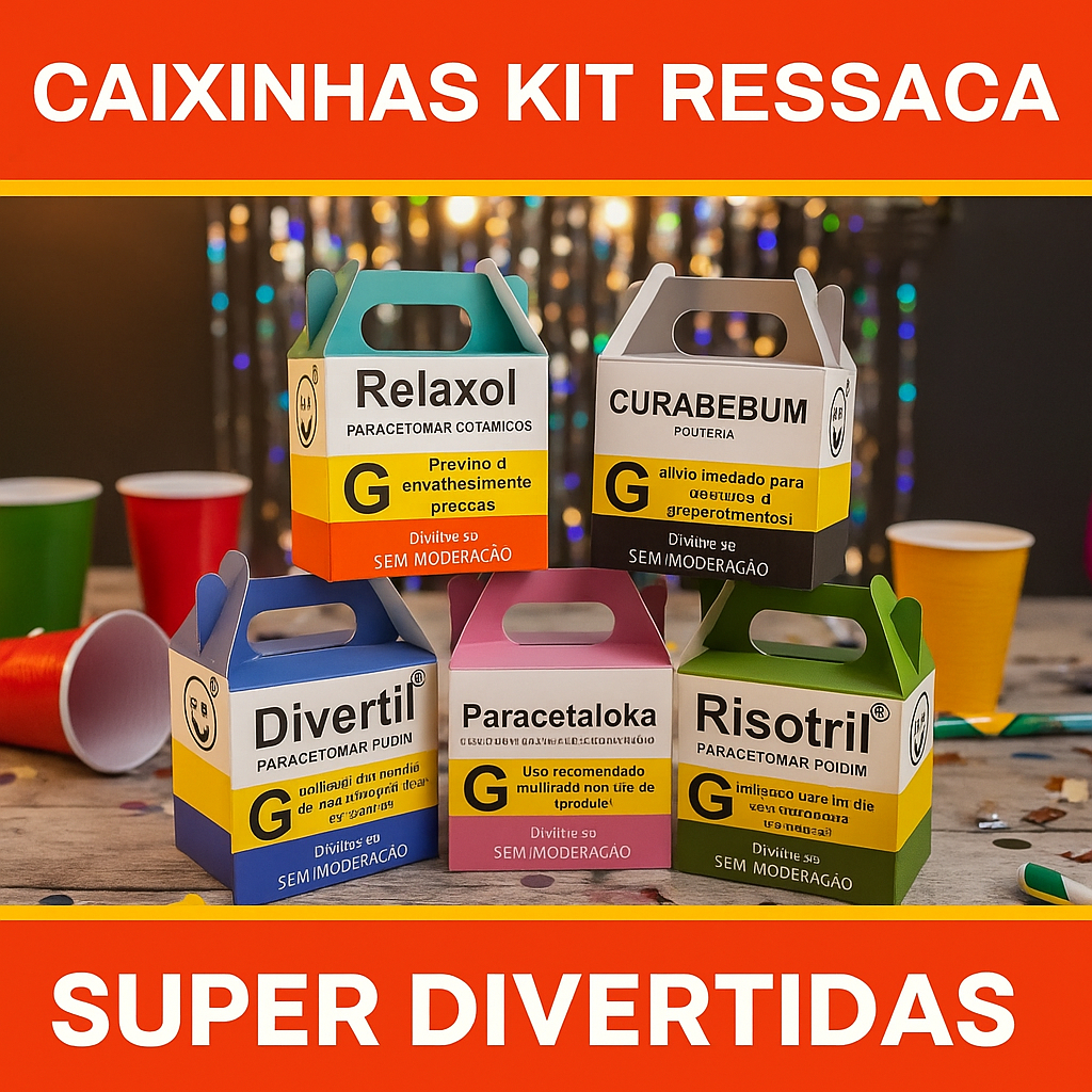 Kits com 10 a 50 Caixinhas Kit Ressaca Lembrancinhas Divertidas  Casamento, Aniversário, Formatura
