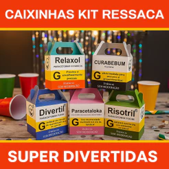 Kits com 10 a 50 Caixinhas Kit Ressaca Lembrancinhas Divertidas Casamento, Aniversário, Formatura