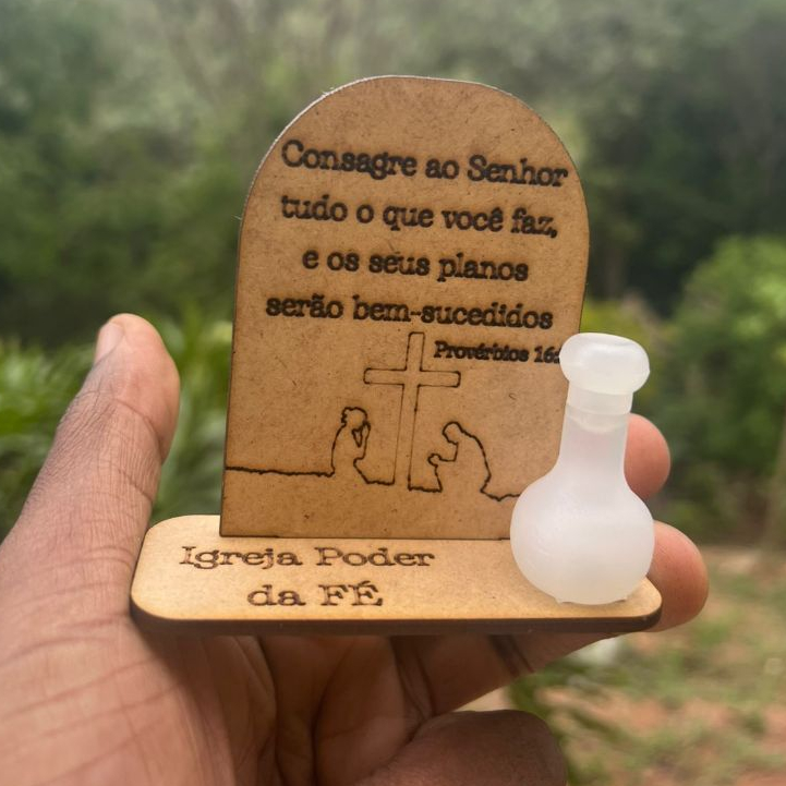 10 Lembrancinhas Botija de Azeite Casamento Festa Encontros Igrejas Confraternização MDF Cru Personalizado