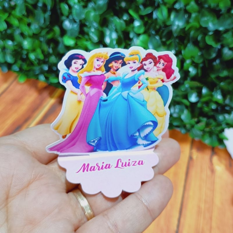 Apliques 3D para Latinha ou Caixa Acrílico 5x5 - Personalizado Princesas Lembrancinha PEGUE E MONTE
