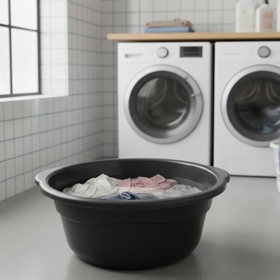 Bacia Plástica Redonda Multiuso Lavanderia Banheiro Cozinha Limpeza Roupa Pratos Balde Doméstico