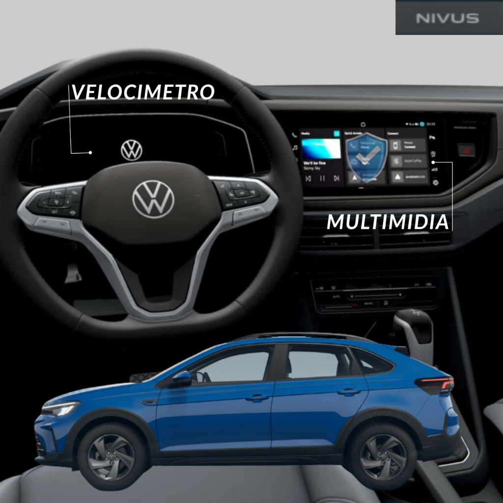 Película Protetora de Multimídia + Velocimetro Para Volkswagen Nivus Compativel 2025