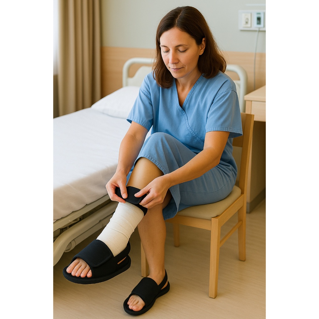 Pantufa Ortopédica Terapeutica Com Fechamento em Velcro Para Pés Diabéticos, Inchados Com machucados. em Oferta na Shopee