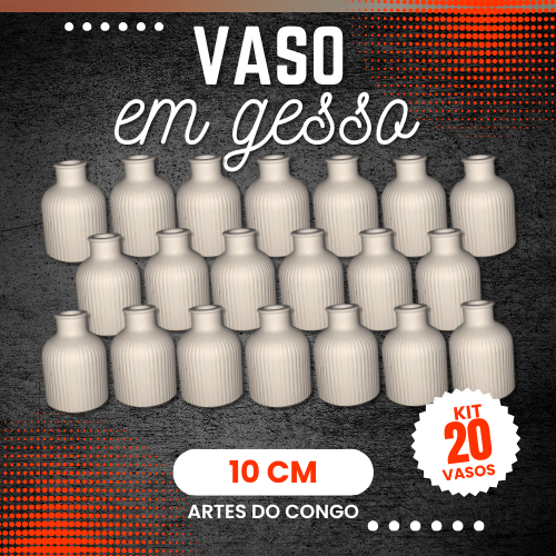 conjunto com 20 vasos de gesso cru - festa -batizado- centro de mesa - decoração - casamento