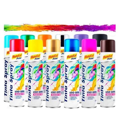 Tinta Spray 400ml Cores Mundia Prime Uso Geral BIKE RODAS ARTESANATO GRAFITE ARTE TELAS CUSTOMIZAÇÃO