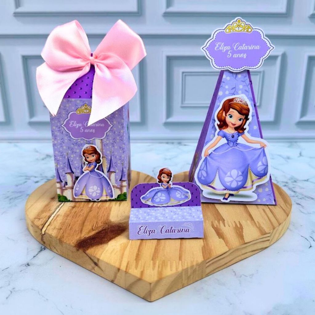 Kit Festa - Lembrancinhas Personalizadas Princesa Sofia - Caixinhas Personalizadas