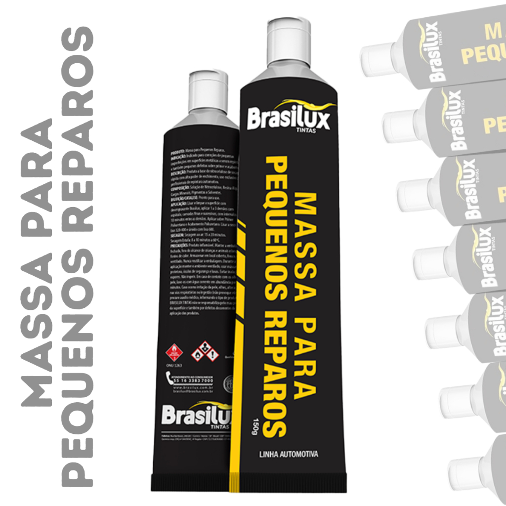 Massa Pequenos Reparos Automotiva 150g Profissional Brasilux em Oferta na Shopee