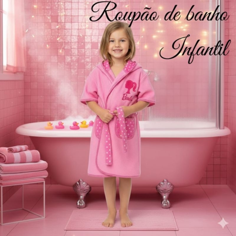 Roupão Infantil Feminino e Masculino Felpudo Banho e Piscina em Oferta na Shopee