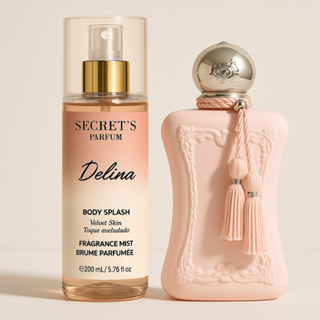 Kit até 2 Body Splash Delina Secret's Parfum 200ml - Alta Fixação, Tecnologia Velvet Skin, Rosa em Oferta na Shopee