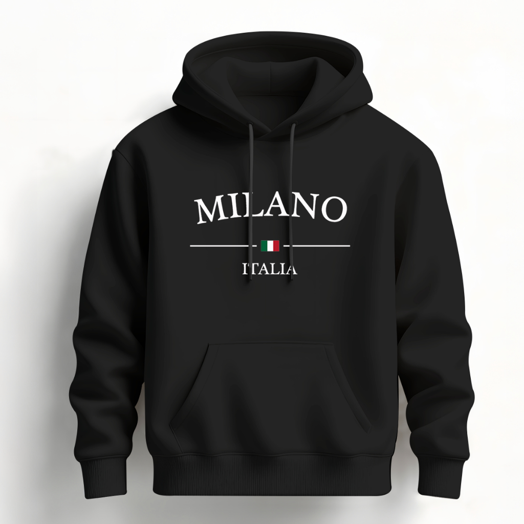 Moletom Canguru Milano Preto Premium Unissex Com Capuz 100% Algodao Varias Cores 50 em Oferta na Shopee