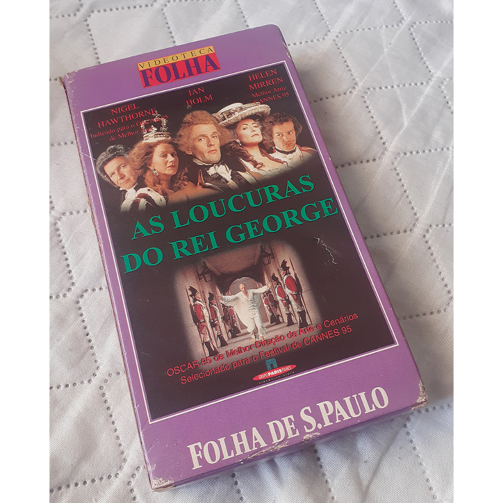 Fita VHS Videoteca Folha 5 - As Loucuras do Rei George - Filme Legendado  Versão Original Legendada  Gravado em LP NTSC