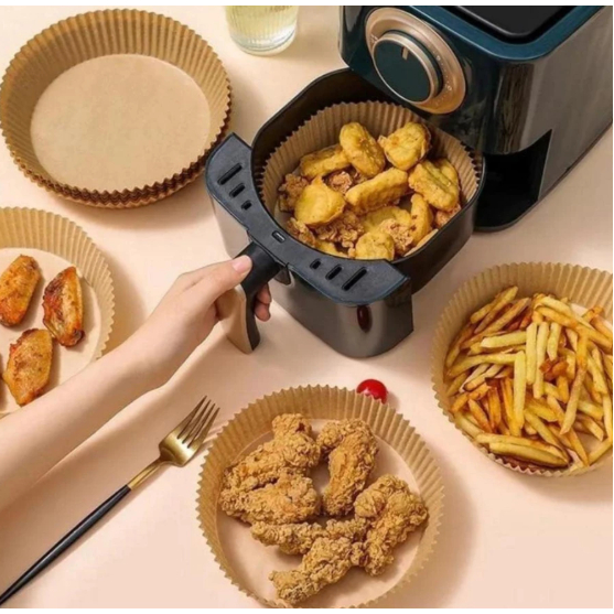 Forma Redonda de Papel Descartavel para Air Fryer Antiaderente Cozinha em Oferta na Shopee