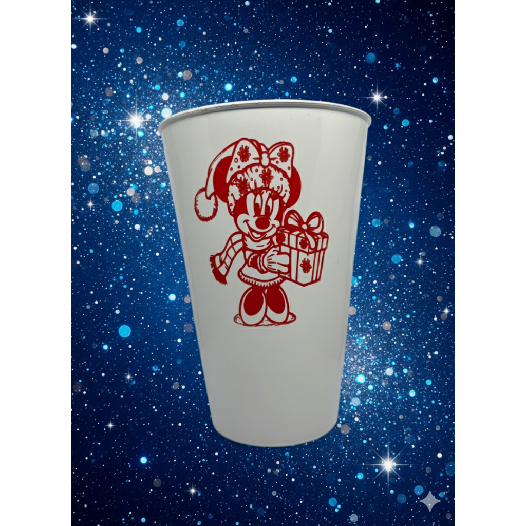 Kit 50 Copos Twister Minne 450ml Papai Noel Feliz Natal Festa bebida
