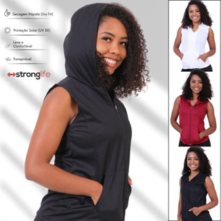 Colete Feminino Academia Leve Dry fit - Esportivo com capuz em Oferta na Shopee