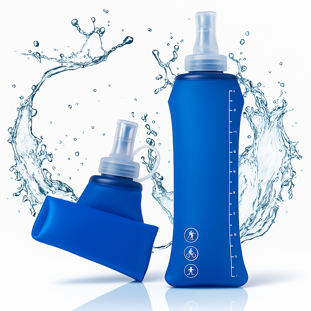 Garrafa De Água Mole Dobrável Corrida Silicone Squeeze Bike Soft Silicone 250ml Esportiva Garrafinha