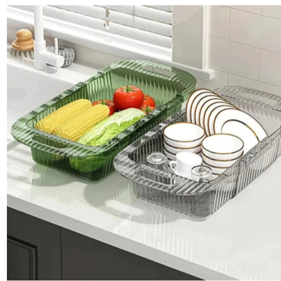 Escorredor Retrátil Ajustável Acrílico de Pia – Multiuso Frutas Legumes Cozinha em Oferta na Shopee