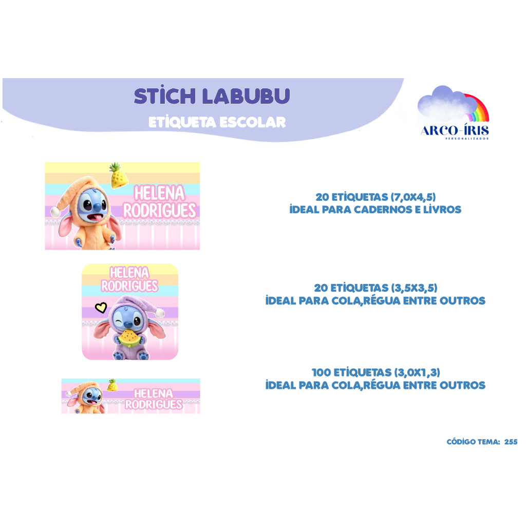 Etiquetas Escolares Personalizadas Stitch: Onde Comprar | BuscaProdutos