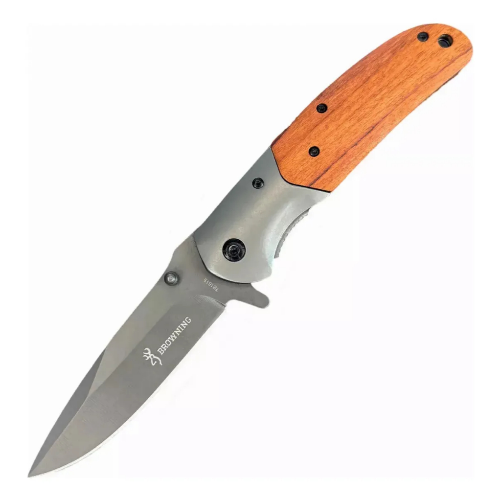 Canivete Browning Da301 Tático Semi Automatico Cabo Madeira
