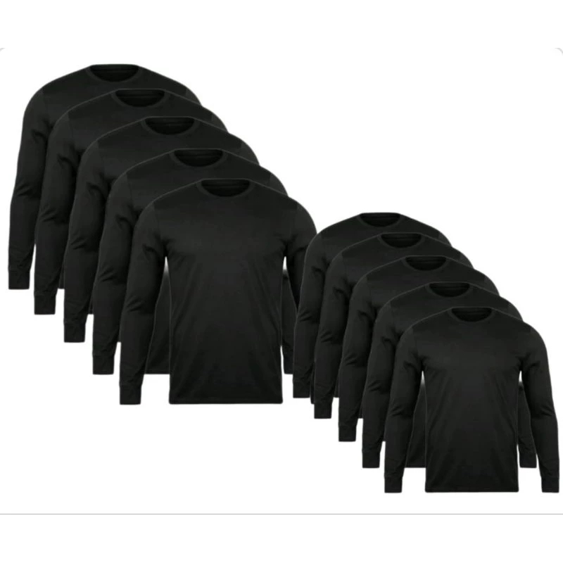 Kit 10 Camisetas  Manga longa malha  fria  100% poliester tamanho M/G/GG em Oferta na Shopee
