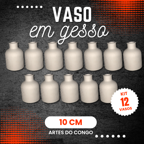 conjunto com 12 vasos de gesso cru- festa -batizado- centro de mesa - decoração - casamento
