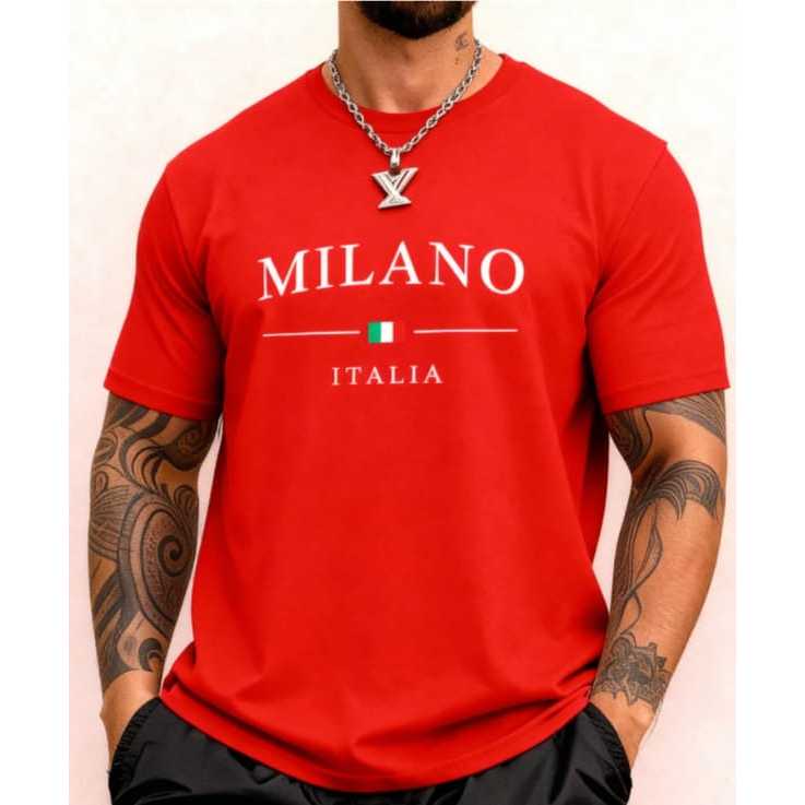 Camisa Masculina MILANO T-Shirt Camiseta Blusa Estampada 100% Algodão Premium P ao GG