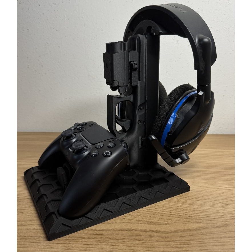 Suporte para Controle Gamer Arma Glock 17 – Suporte Decorativo para PS5, Xbox