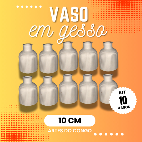 Vasos em gesso cru- 10 peças - festa -batizado -centro de mesa - decoração - casamento