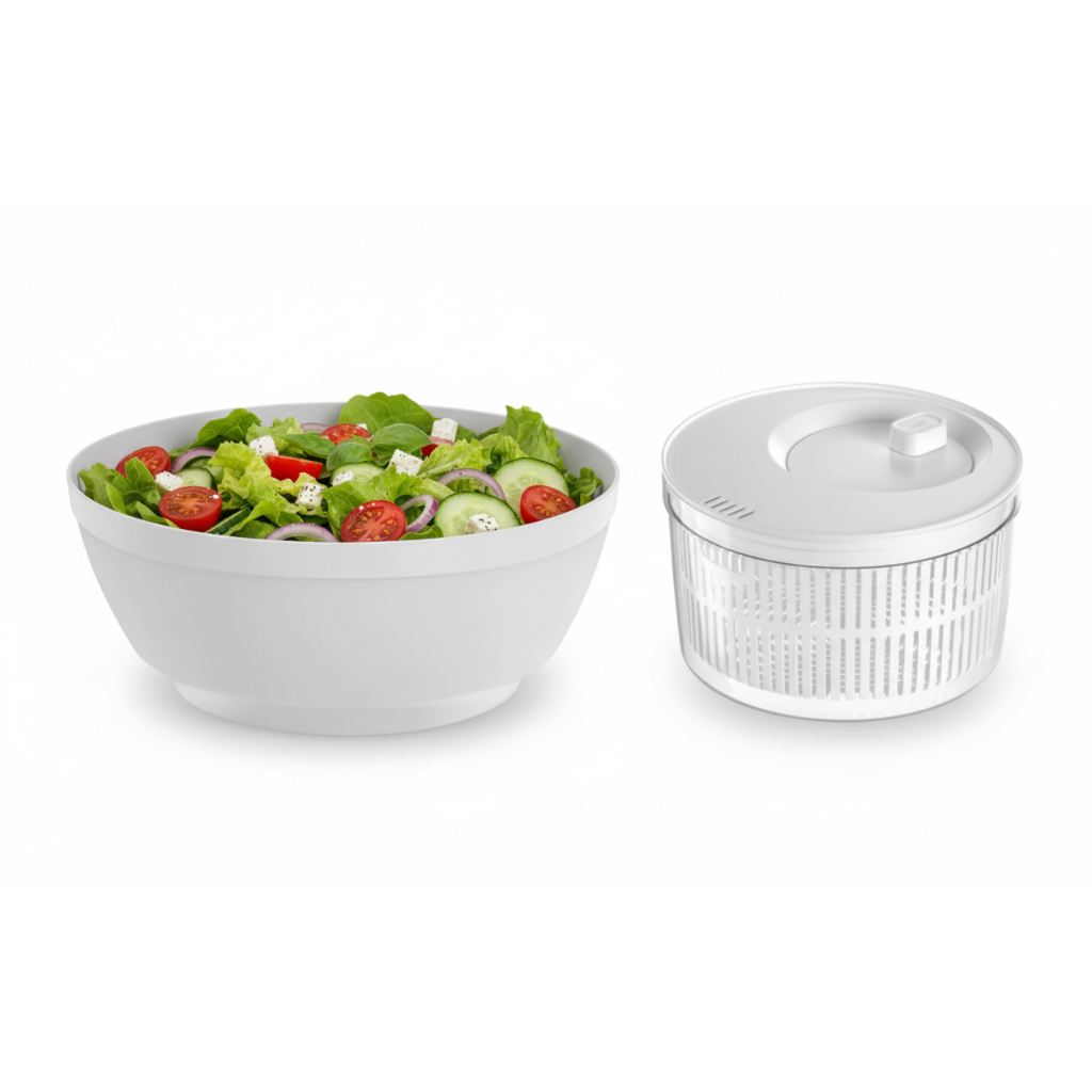 KIT SECA SALADA E SALADEIRA LUNA 5 LITROS  CENTRIFUGA LAVA SECA