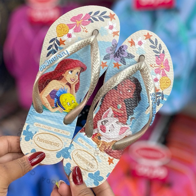 Chinelos Havaianas frozen Infantil Slim Princesas