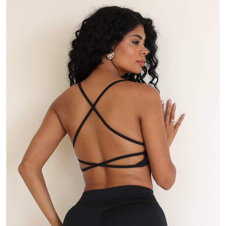 Top de Academia com Linhas Cruzadas nas Costas em Suplex Power - Top Fitness Esportivo Aberto em Oferta na Shopee