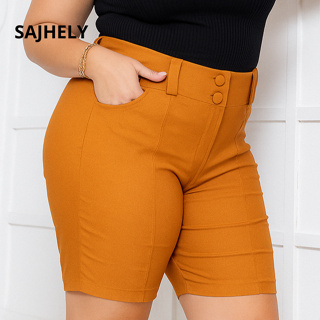 Bermuda Social Feminino Plus Size Bengaline Con Caimento Leve e Elegante em Oferta na Shopee