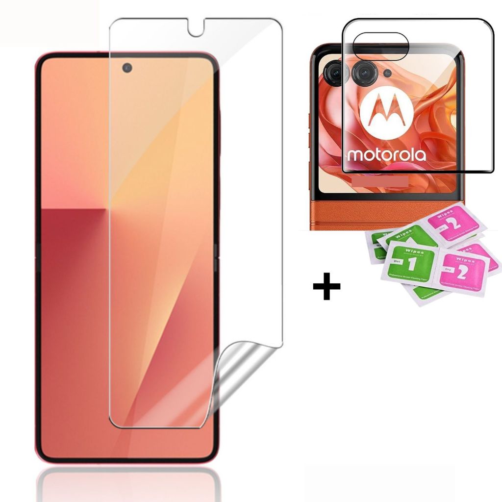 Kit Pelicula de Tela Para Motorola Razr 40 Ultra / Razr 50 Ultra Vidro Pelicula 