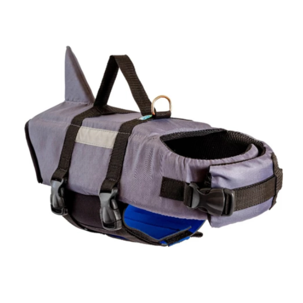 Colete Salva Vidas Pet Cães Cachorro Flutuador Cinza para Cães roupas Pet