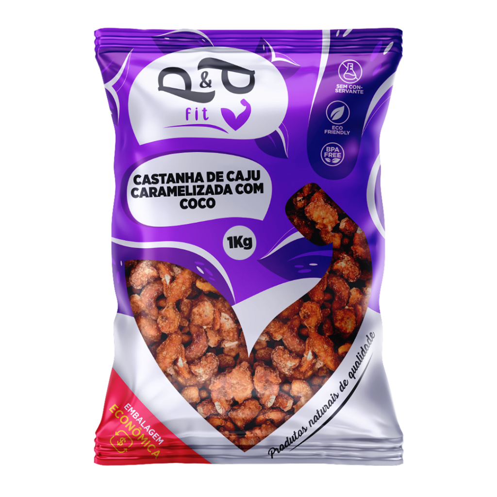 Castanha de Caju Caramelizada com Coco 1Kg - P&P em Oferta na Shopee