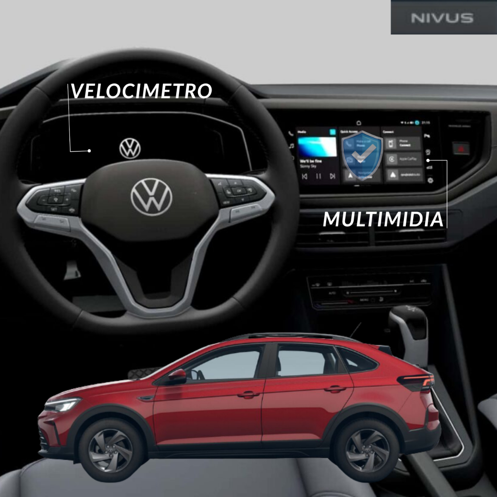 Hydrogel HD Película Protetora Transparente de Multimídia + Velocímetro Para Volkswagen Nivus 2025