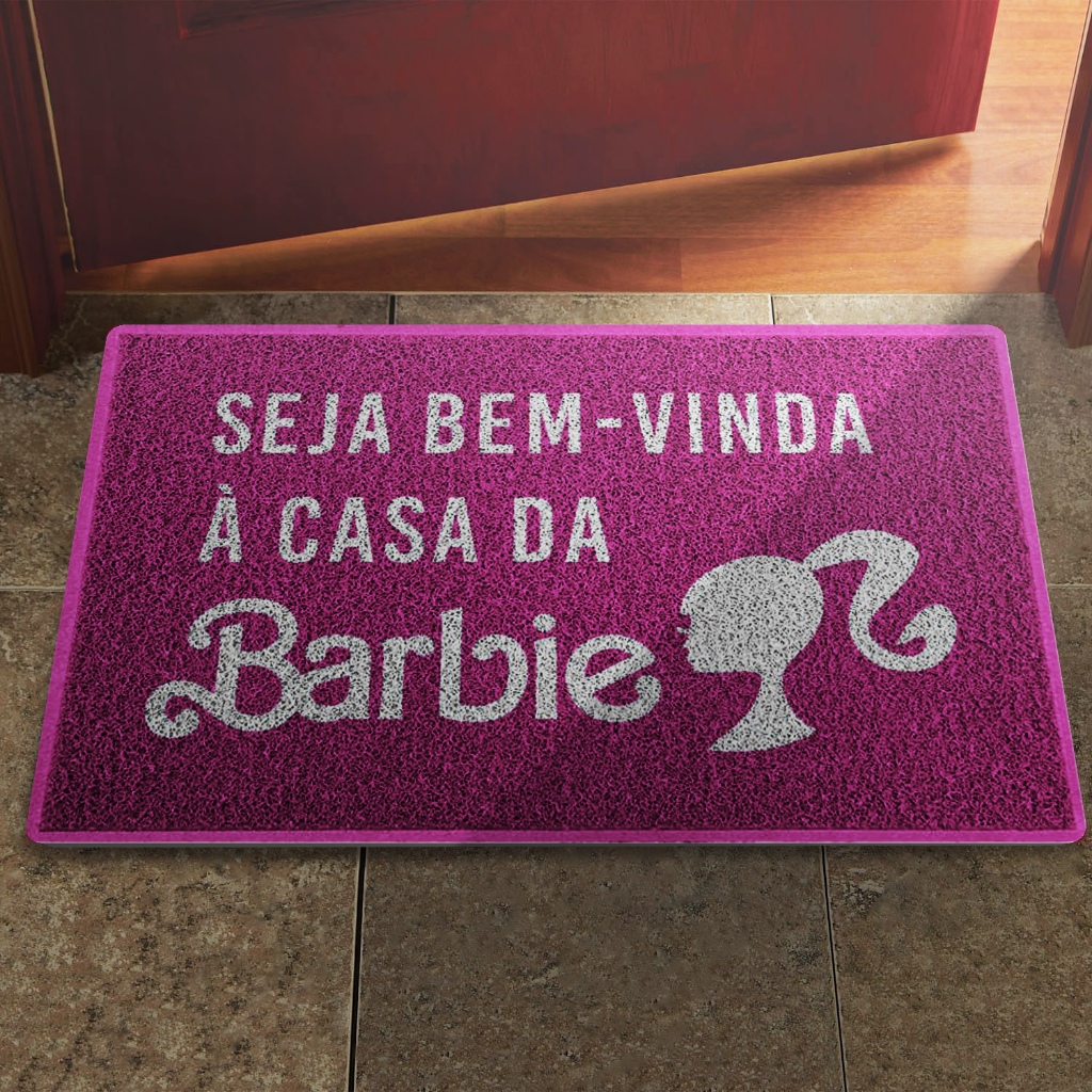 capacho decoração feminina barbie the movie (2024) entrada porta presente em Oferta na Shopee