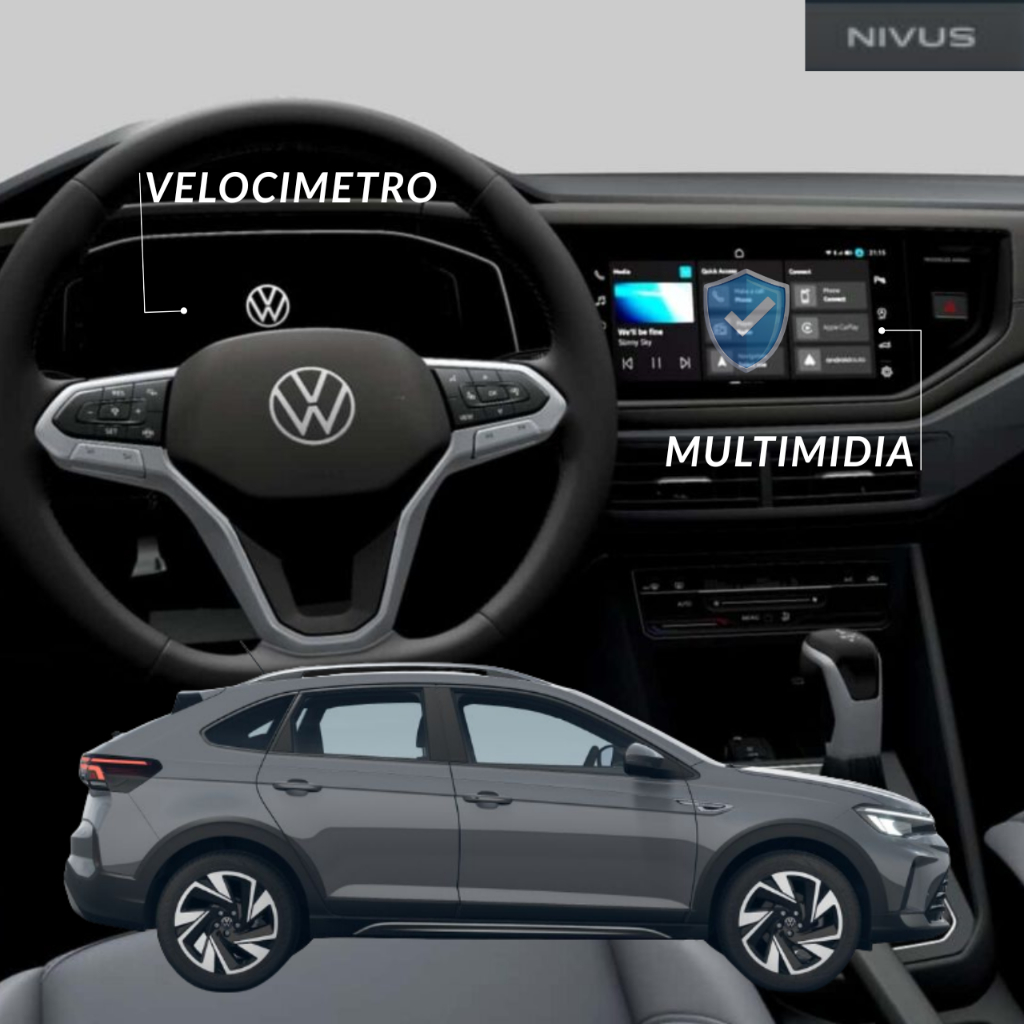 Película Protetora Para Multimídia + Velocímetro Volkswagen Nivus Hydrogel Transparente 2025