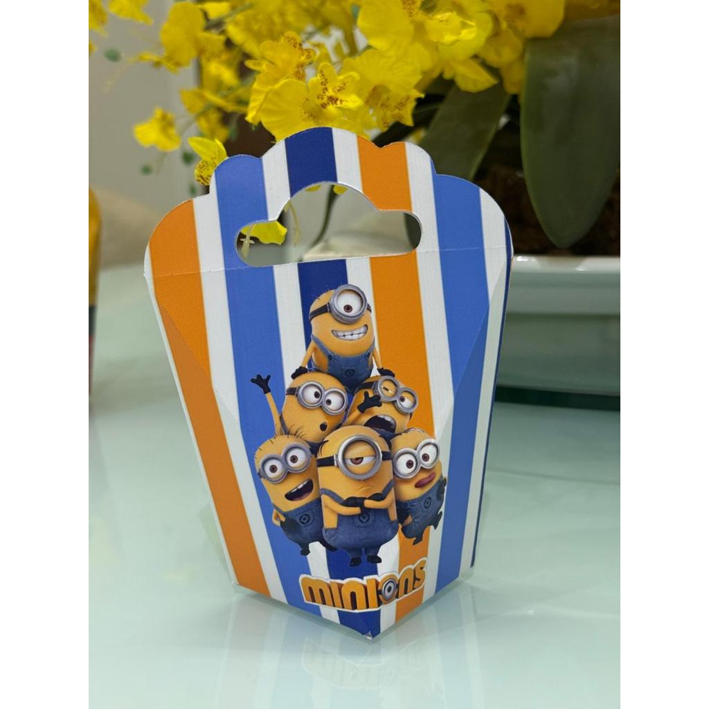 10 Caixinhas Personalizadas Minions – Lembrancinha Festa Infantil Aniversário – Triangulove Papel Fotográfico 180g