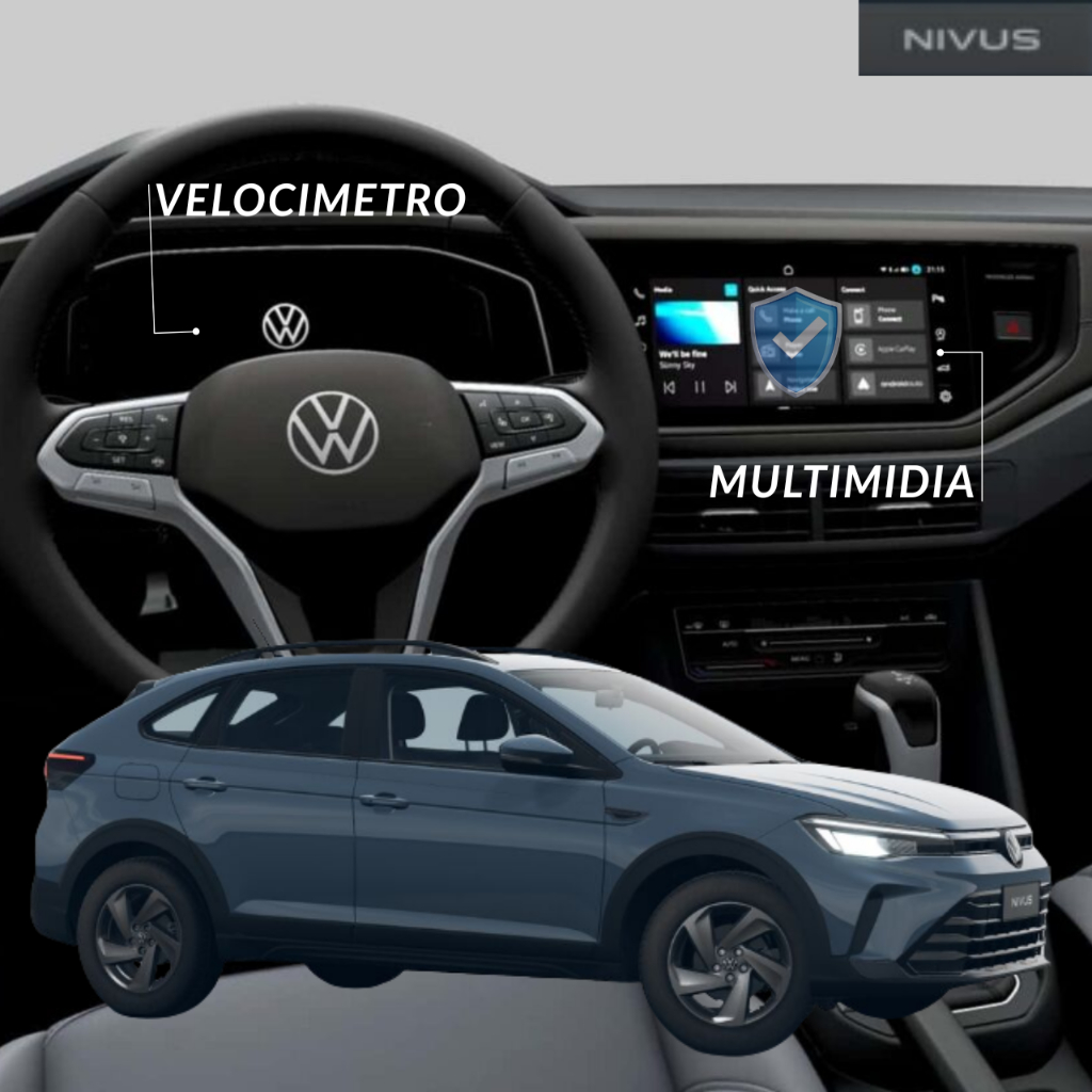 Volkswagen Nivus Película Protetora de Multimídia + Velocímetro Hydrogel HD Premium 2025