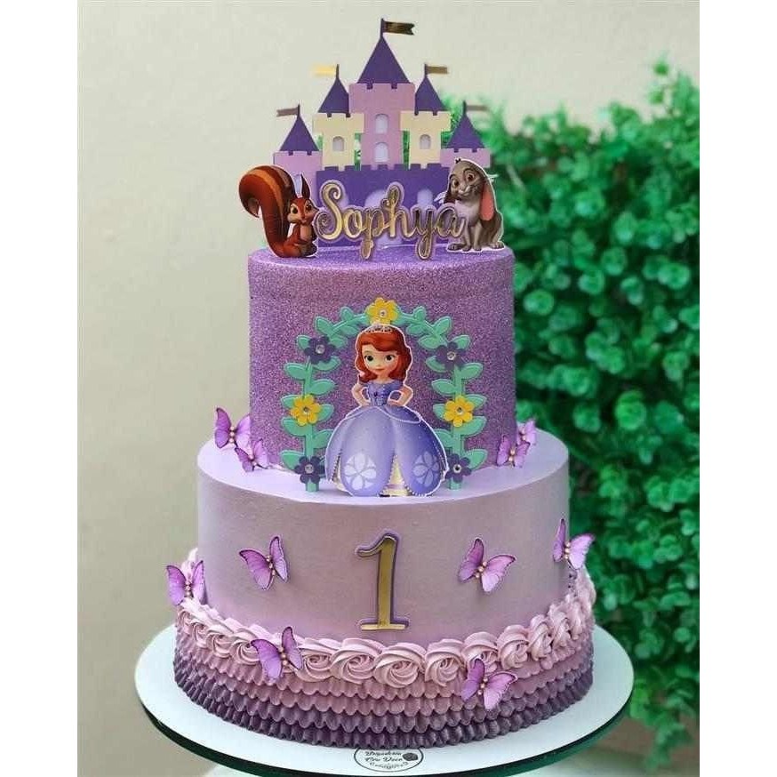 Topper de Bolo Princesa Sofia Personalizado com Nome e Idade - Topo de Bolo Infantil Menina Aniversário/mesversario