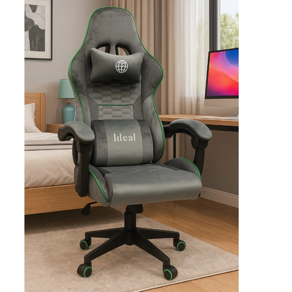 Cadeira Gamer Ergonômica Escritório - preta com luzes , vermelha , cinza veludo , preta