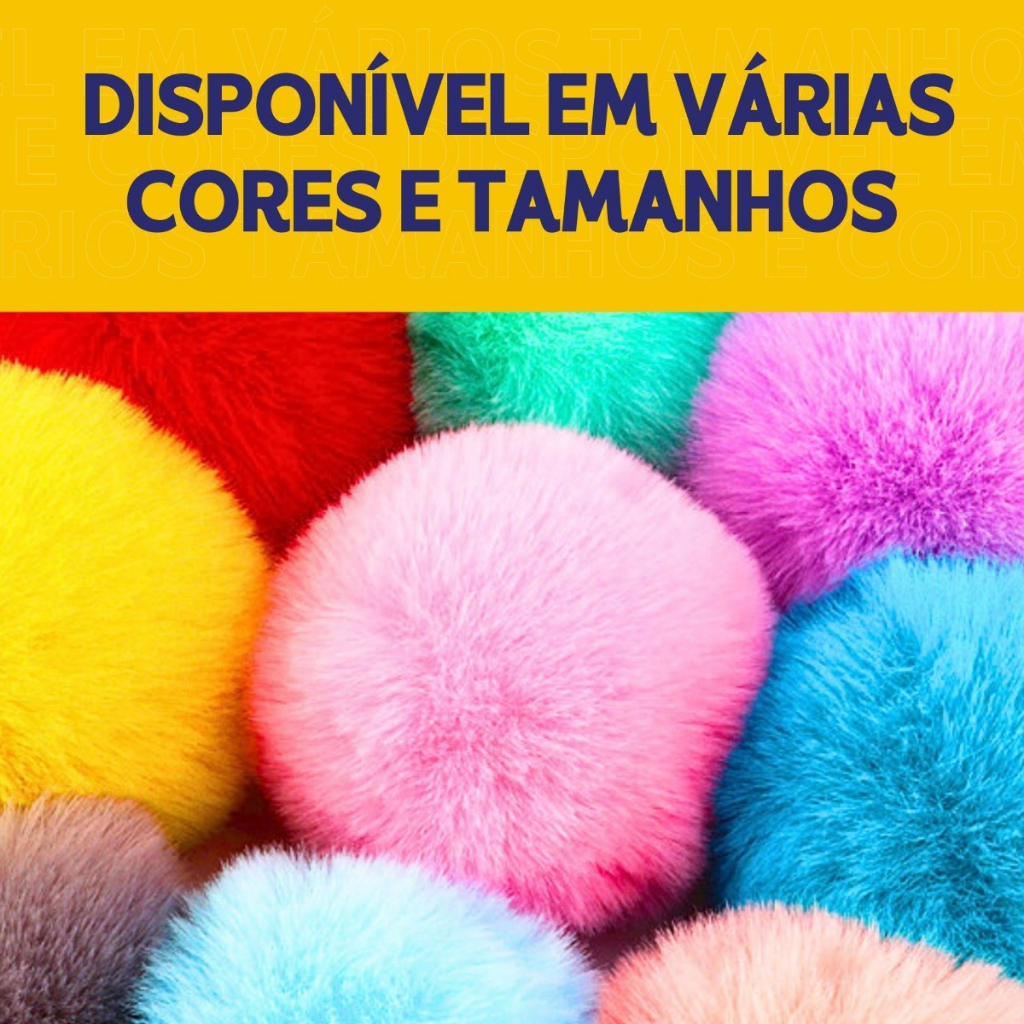 POMPOM PELÚCIA 50MM - Marca NYBC - Pacote com 10 unidades da mesma cor ou sortido. em Oferta na Shopee