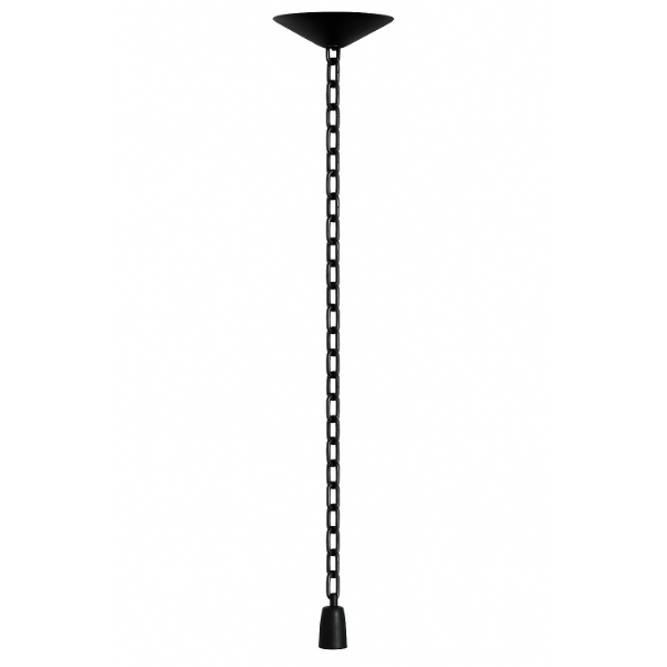 Pendente Preto com Corrente 1 Metro para lustre | Soquete E27 + Canopla Oval | Pronto para Instalar