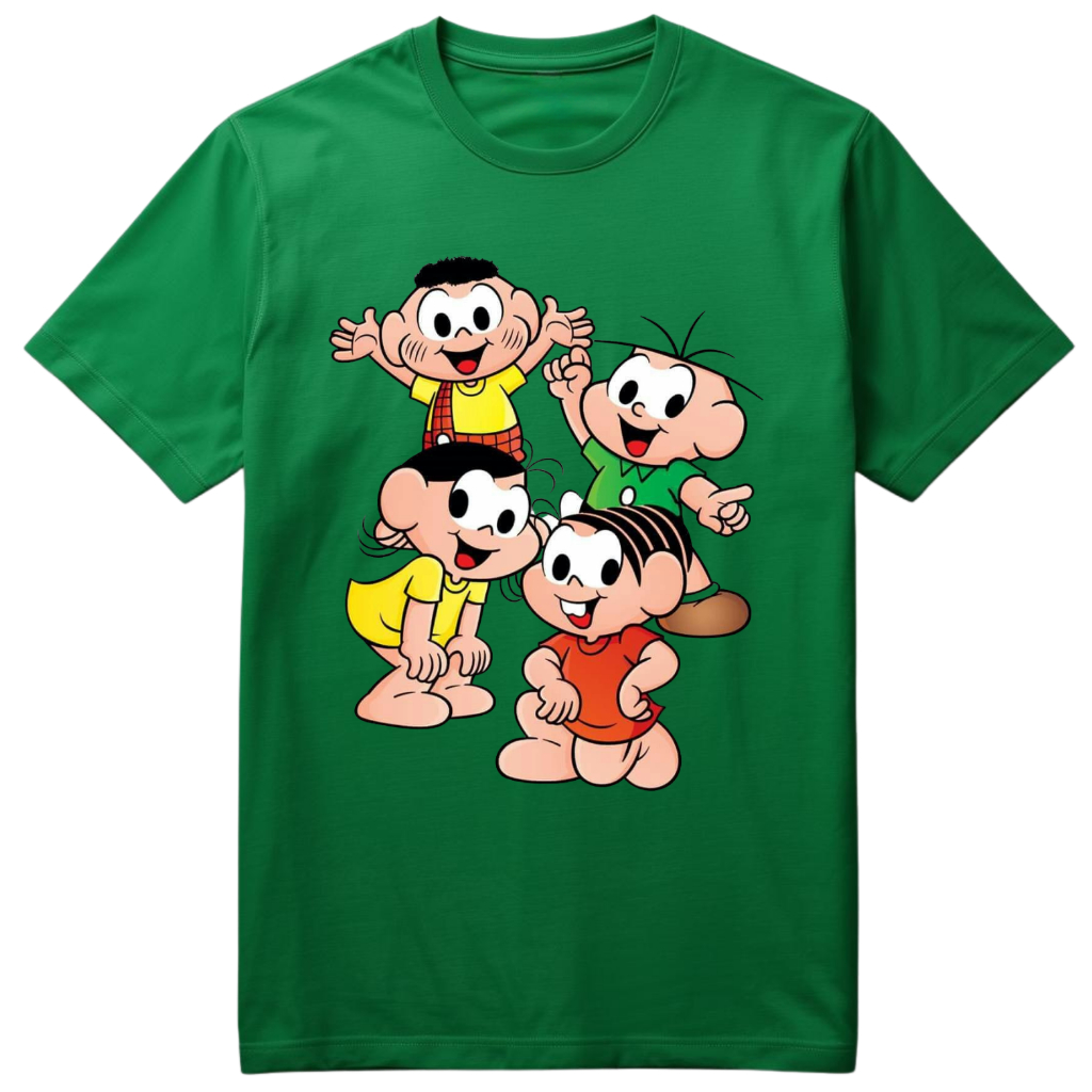 Camiseta Cebolinha Monica Cascão Magali Camisa Turma Da Monica Gibi Blusa Desenho Infantil Presente