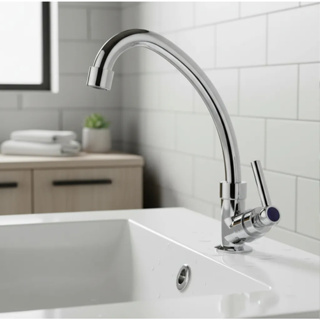 Torneira fria Cozinha mesa Banheiro Bancada Cromada 1/4 de Volta ABS Lavatório branca Lavabo em Oferta na Shopee