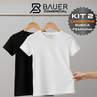 Kit 2 Camisetas Femininas Básicas | BABY LOOK 100% Algodão Premium Sortidas – Conforto e Estilo em Oferta na Shopee