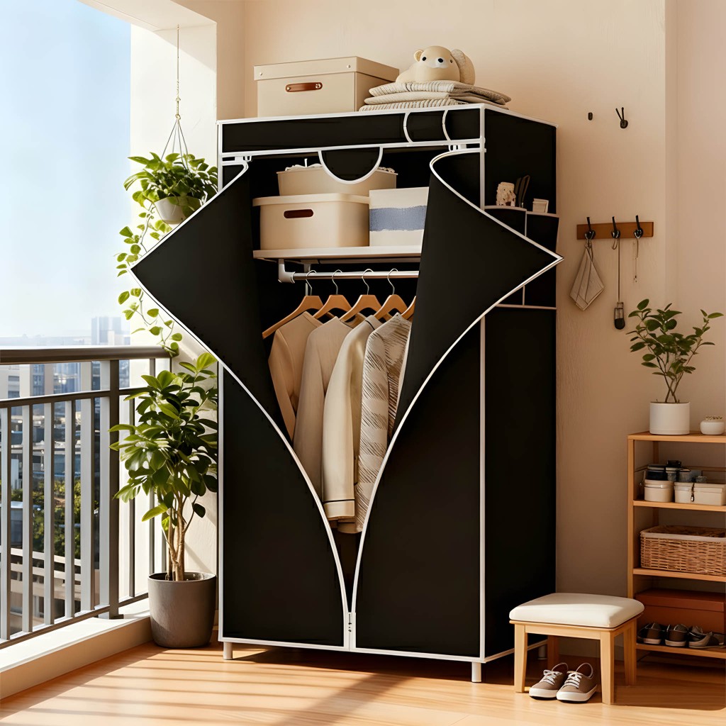 Guarda Roupa Portátil Grande Capacidade Armário Dobrável Organizador De Roupas Roupeiro Com Zíper Antiderrapante Poeira